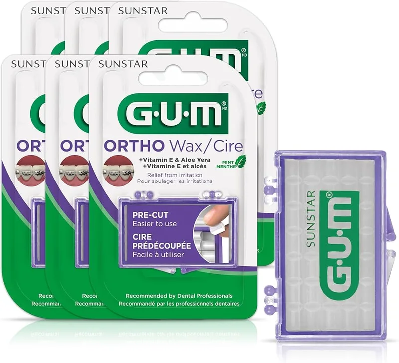 Brace Mint Wax. Mint, 6 packs, For braces