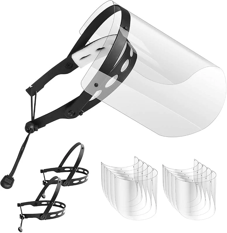 Chairside Face Shield. 2 frames, 10 visors, Replaceable shield