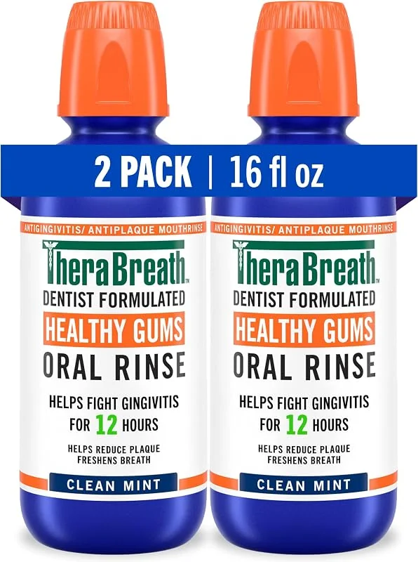 Mintcurrent Gum Rinse. 2 bottles, 16 fl oz each, Clean mint