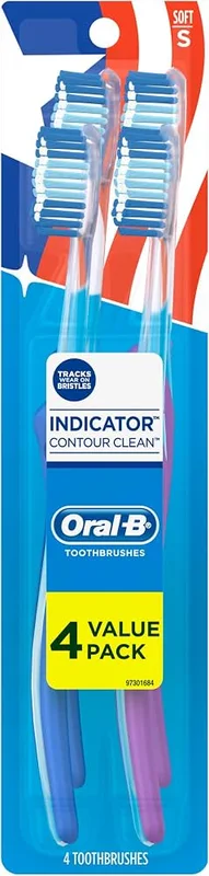 Tide Soft Brush. Soft, 4 count, Indicator bristles
