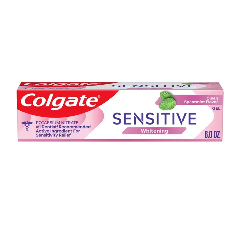 Colgate Sensitive Whitening Toothpaste Gel for Sensitive Teeth, Spearmint, 1 Pack, 6 oz. 6 oz, 1 Pack