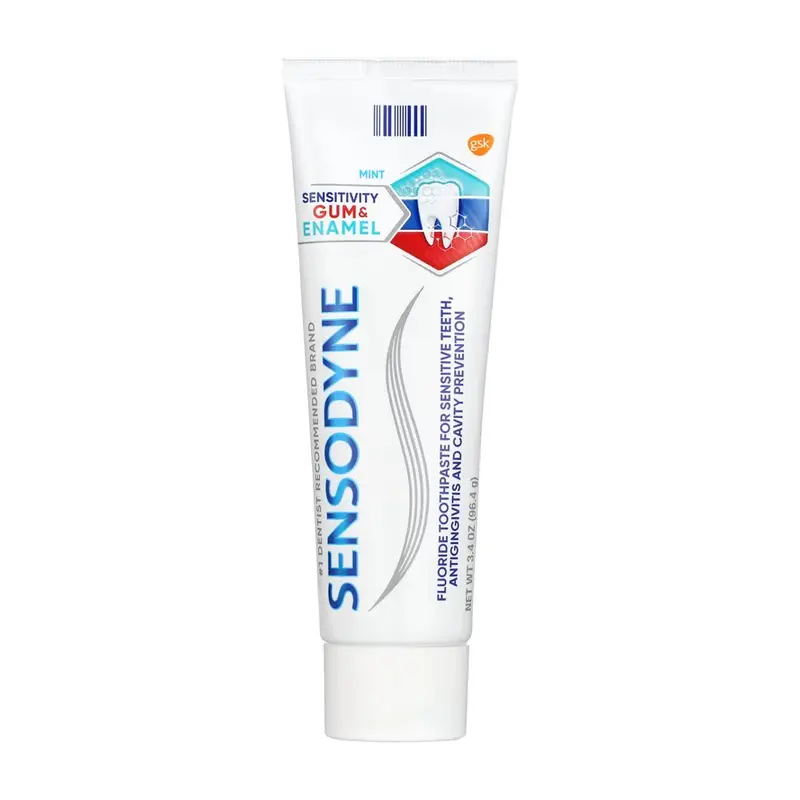 Sensodyne Enamel Fluoride & Gum Sensitive Toothpaste, Mint Flavor, 3.4 oz. 3.4 oz, Fluoride, Mint