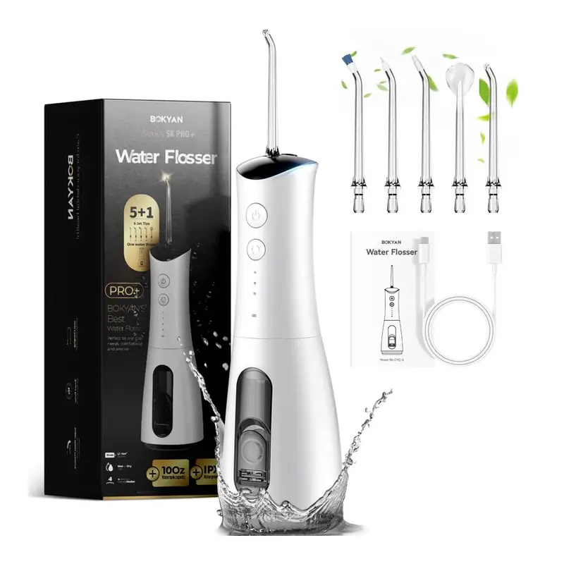 Bokyan Water Flosser for Teeth, cordless 300 ml Portable Oral Irrigator, Electric Flossing Cleaner, Dental Hygiene. 300 ml, Walmart listing