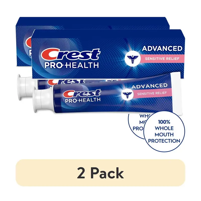 (2 pack) Crest Toothpaste, Pro-Health Advanced Sensitivity Relief Toothpaste (5.1oz). 5.1 oz, 2 pack