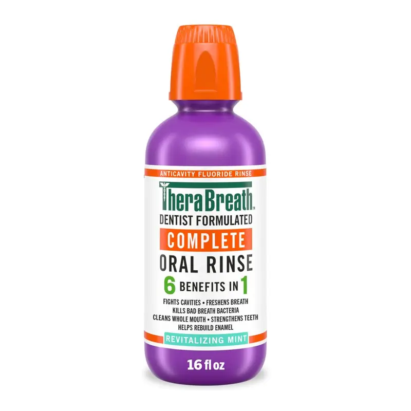 TheraBreath Complete Mouthwash, 6-in-1 Benefits, Alcohol-Free, Revitalizing Mint. Mint, Walmart listing