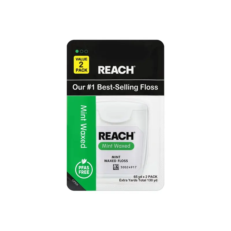 Reach Mint Waxed Dental Floss 65 Yard Value 2 Pack.. 2 pack, Waxed, Mint