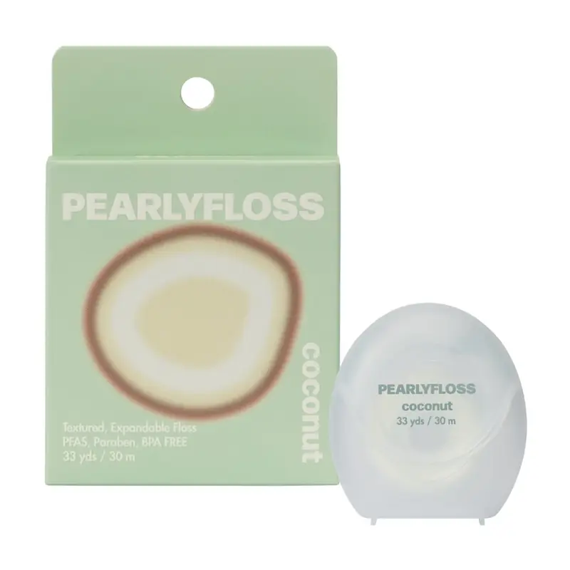 PearlyFloss Coconut Expanding Textured Dental Floss, 33 Yards. 33 yards, Walmart listing
