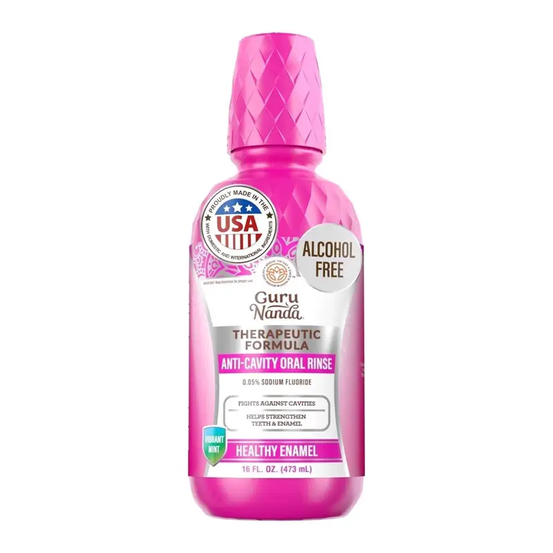GuruNanda Anticavity Fluoride Mouthwash - Alcohol-Free - 16 fl oz. 16 oz, Fluoride