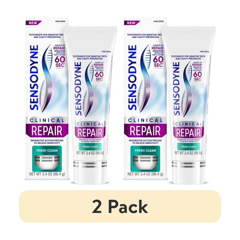 (2 pack) Sensodyne Clinical Repair Fresh Clean Toothpaste for Sensitivity Relief, 3.4 Oz. 2 pack, Walmart listing