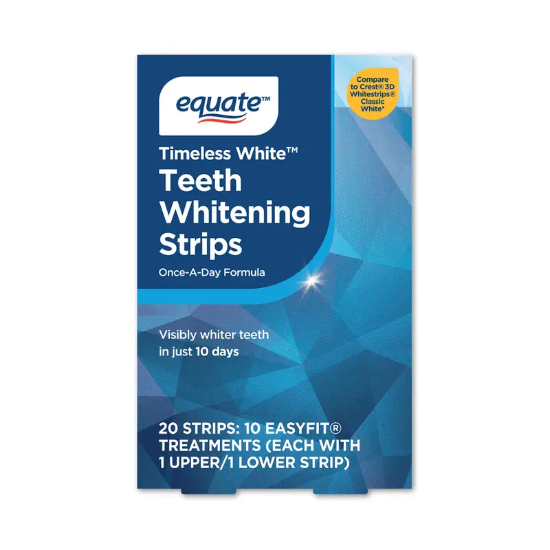 Equate 10-Day Timeless White Teeth Whitening Strips, 20 Count. 20 Count, Walmart listing