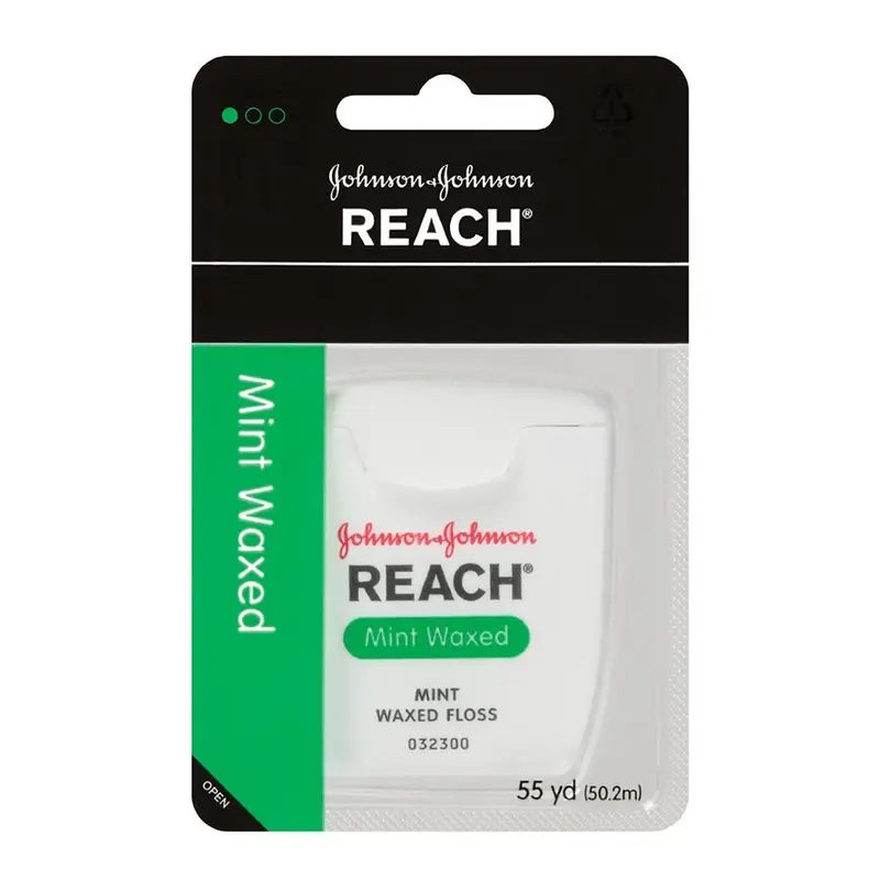 Reach Mint Waxed Dental Floss, 55 Yards (Pack of 6). 55 yards, Waxed, Mint