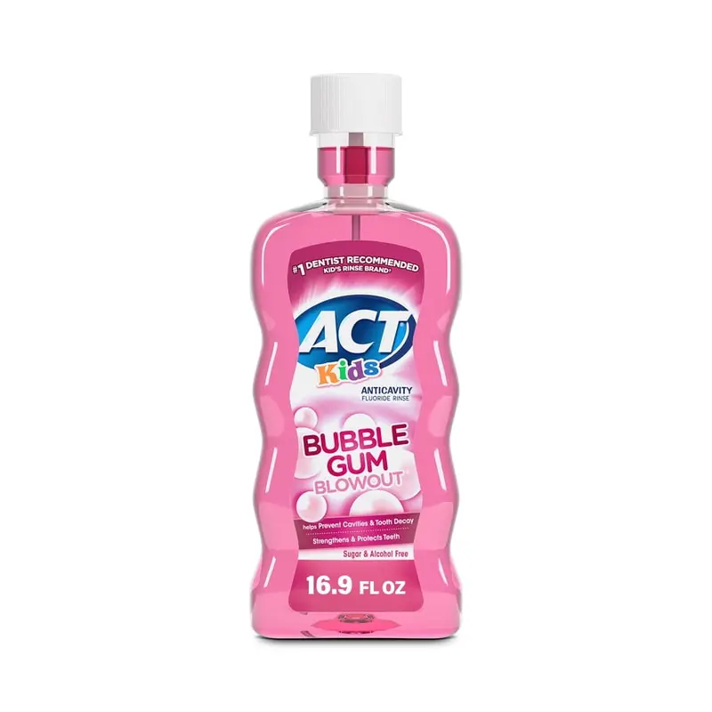 ACT Kids Anticavity Fluoride Rinse, Bubble Gum Blowout, 16.9 fl. oz.. 16.9 fl. oz, Fluoride