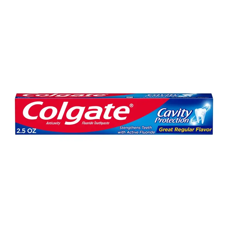 Colgate Cavity Protection Fluoride Toothpaste, Travel Size, Great Regular Mint Flavor, 2.5 oz. 2.5 oz, Travel size, Fluoride