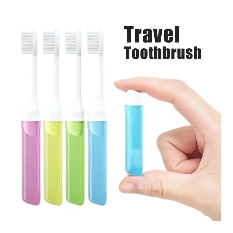 Travel Toothbrush Bulk, 8Pcs Folding Toothbrush with Toothbrush Box, Travel Size Toothbrush Individually Wrapped, Soft Bristle Portable Toothbrush for Travel, Hiking, Business Trip,Random Color. 8 pieces, Soft, Folding