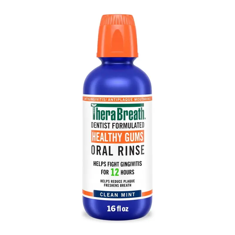 TheraBreath Healthy Gums Mouthwash, Antigingivitis Mouth Rinse for Adults, Clean Mint, 16 fl oz. 16 fl oz, Mint