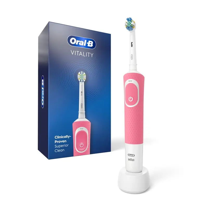 Oral-B Toothbrush, Vitality Flossaction Rechargeable Electric Toothbrush, Pink, Adults & Children 3+. Rechargeable, Walmart listing